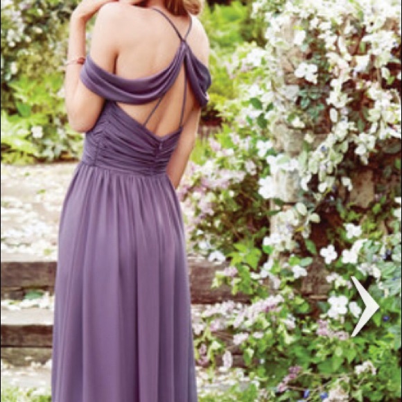 Hayley Paige bridesmaid long maxi dress, Beige/Taupe 5663 - Picture 2 of 2